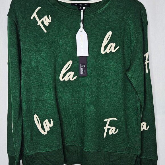 Jane & Delancey Green Fa La La Pullover Sweater Size Small - Picture 8 of 8